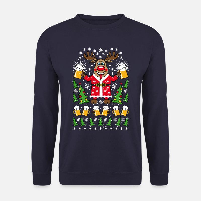 81 Hirsch Rudolph Deer Bier Beer Weihnachtsmann - Unisex Pullover - Navy