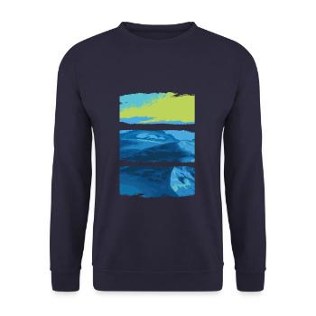 Mer du Paysage Bleu-Vert - Sweat-shirt Unisexe - marine - Devant - Alina (178cm) & Michal (187cm)
