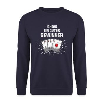 Shirt for cards players - playing cards - Unisex Sweatshirt - navy - Front - Alina (178cm) & Michal (187cm)
