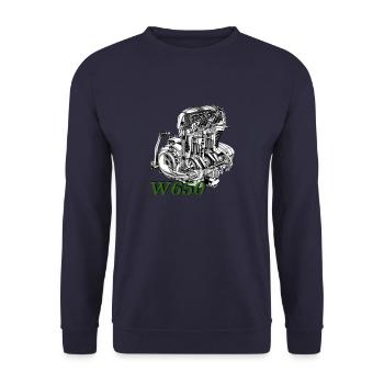 w650 - Unisex Sweatshirt - navy - Front - Alina (178cm) & Michal (187cm)