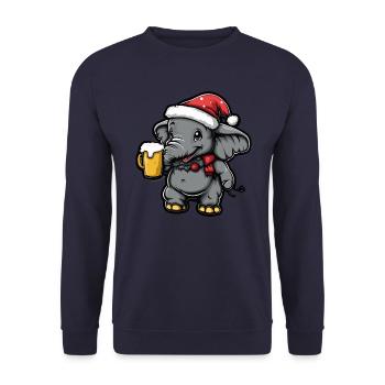 Mammut Weihnachten Bier Lustig - Unisex Pullover - Navy - Vorne - Alina (178cm) & Michal (187cm)