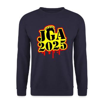JGA 2025 Junggesellen Abschied - Unisex Pullover - Navy - Vorne - Alina (178cm) & Michal (187cm)