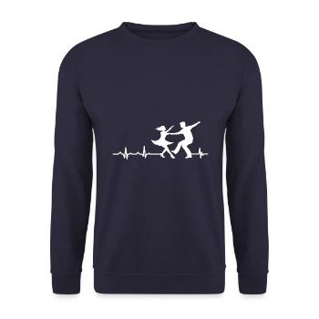 Herzschlag Tanzpaar - Unisex Pullover - Navy - Vorne - Alina (178cm) & Michal (187cm)
