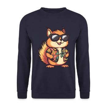 Écureuil Bande dessinée Drôle d’été - Sweat-shirt Unisexe - marine - Devant - Alina (178cm) & Michal (187cm)