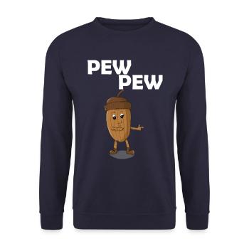 Pew Pew - Unisex Pullover - Navy - Vorne - Alina (178cm) & Michal (187cm)