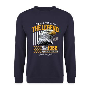 Vintage 1966 Homme Mythe Légende Anniversaire - Sweat-shirt Unisexe - marine - Devant - Alina (178cm) & Michal (187cm)