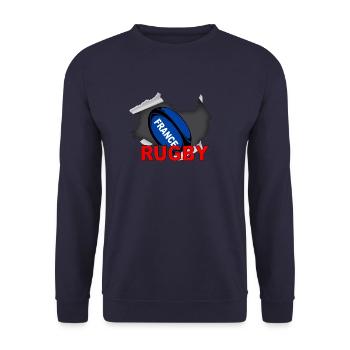 Frankreich Rugby - Unisex Pullover - Navy - Vorne - Alina (178cm) & Michal (187cm)