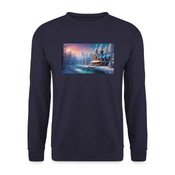 Winter - Unisex Sweatshirt - navy - Front - Alina (178cm) & Michal (187cm)