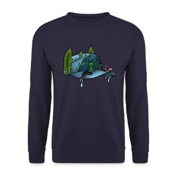 The push cap! By Pousse2Bamboo ! - Unisex Sweatshirt - navy - Front - Alina (178cm) & Michal (187cm)