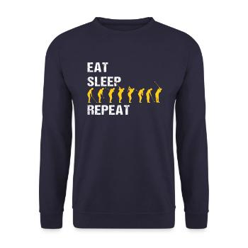 GOLF | Eat Sleep Golf Repeat Golf Swing - Unisex Sweatshirt - navy - Front - Alina (178cm) & Michal (187cm)