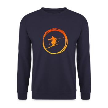 skiing, ski fahren, ski - Unisex Pullover - Navy - Vorne - Alina (178cm) & Michal (187cm)