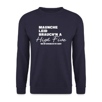 High Five - Unisex Pullover - Navy - Vorne - Alina (178cm) & Michal (187cm)
