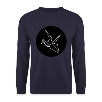 Origami - Unisex Sweatshirt - navy - Front - Alina (178cm) & Michal (187cm)
