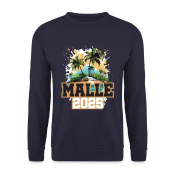 Malle 2025 Palmen - Unisex Pullover - Navy - Vorne - Alina (178cm) & Michal (187cm)
