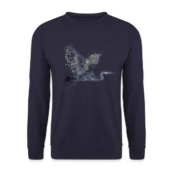 Heron - Unisex Sweatshirt - navy - Front - Alina (178cm) & Michal (187cm)