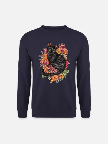 Fleurs de chat - Sweat-shirt Unisexe - marine
