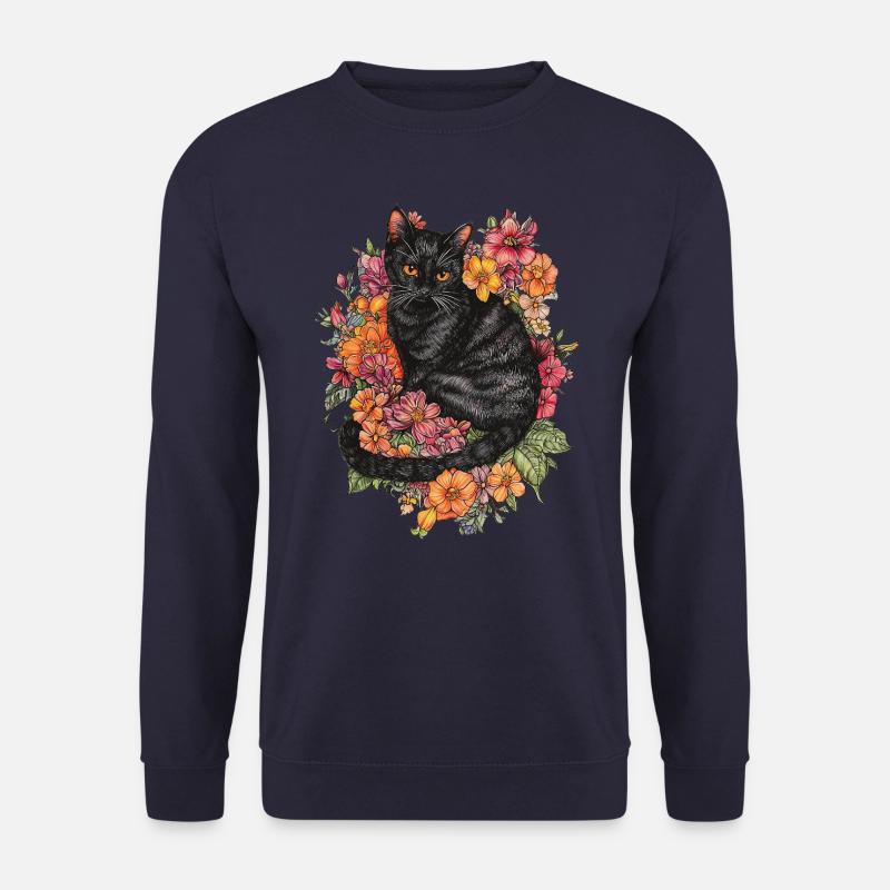 Fleurs de chat - Sweat-shirt Unisexe - marine