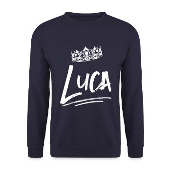 Luca - Unisex Sweatshirt - navy - Front - Alina (178cm) & Michal (187cm)