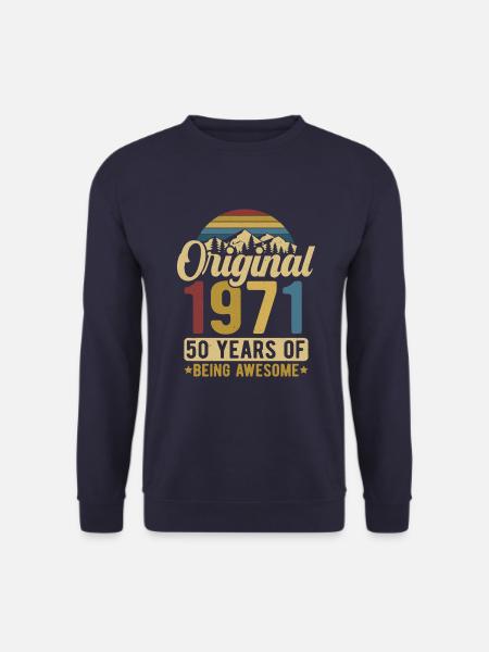 Original 1971 Retro 50. Geburtstag Geschenk - Unisex Pullover - Navy