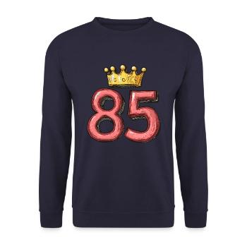 85 Number Crown - Unisex Sweatshirt - navy - Front - Alina (178cm) & Michal (187cm)