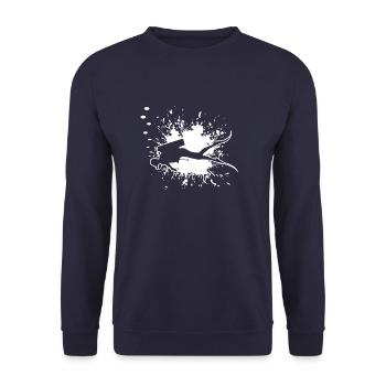 Tauchen Taucher Scuba Diver - Unisex Pullover - Navy - Vorne - Alina (178cm) & Michal (187cm)