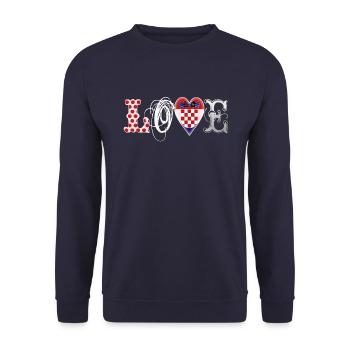 Love Croatia White - Unisex Sweatshirt - navy - Front - Alina (178cm) & Michal (187cm)