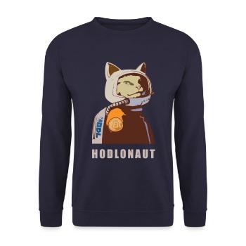 Hodlonaut - Unisex Sweatshirt - navy - Front - Alina (178cm) & Michal (187cm)
