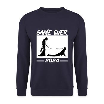 Game Over 2024 Hochzeit - Unisex Pullover - Navy - Vorne - Alina (178cm) & Michal (187cm)