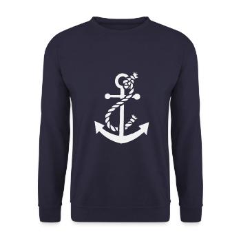 Anchor - Anchor - Maritime - Nautical - Unisex Sweatshirt - navy - Front - Alina (178cm) & Michal (187cm)