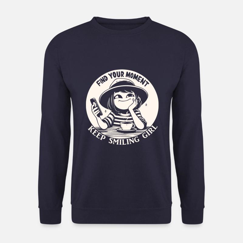 Vintage T-Shirt – Find Your Moment & Keep Smiling - Unisex Pullover - Navy