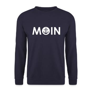 MOIN mit Anker - Unisex Pullover - Navy - Vorne - Alina (178cm) & Michal (187cm)