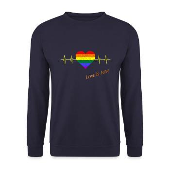 Lgbtq, Pride Month, Lgbt, Csd, Gay Pride - Unisex Pullover - Navy - Vorne - Alina (178cm) & Michal (187cm)
