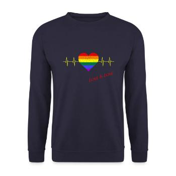 Lgbtq - Unisex Pullover - Navy - Vorne - Alina (178cm) & Michal (187cm)