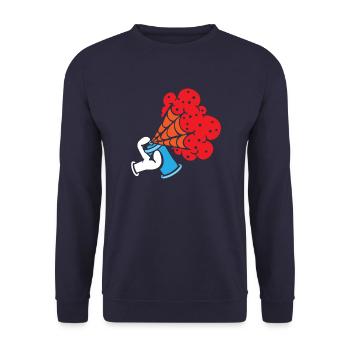 Graffiti Comic Hand - Unisex Pullover - Navy - Vorne - Alina (178cm) & Michal (187cm)