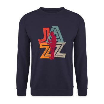 Vintage jazz - Sweat-shirt Unisexe - marine - Devant - Alina (178cm) & Michal (187cm)