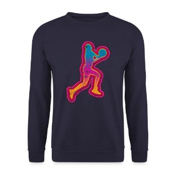 Basketball Female Retro - Unisex Sweatshirt - navy - Front - Alina (178cm) & Michal (187cm)
