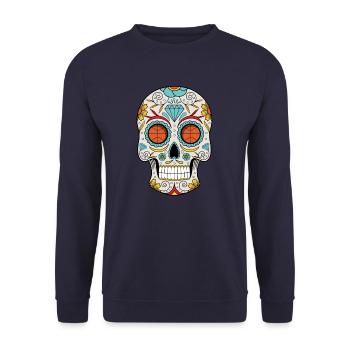 Basketball Skull Skull Skull Mask - Unisex Sweatshirt - navy - Front - Alina (178cm) & Michal (187cm)