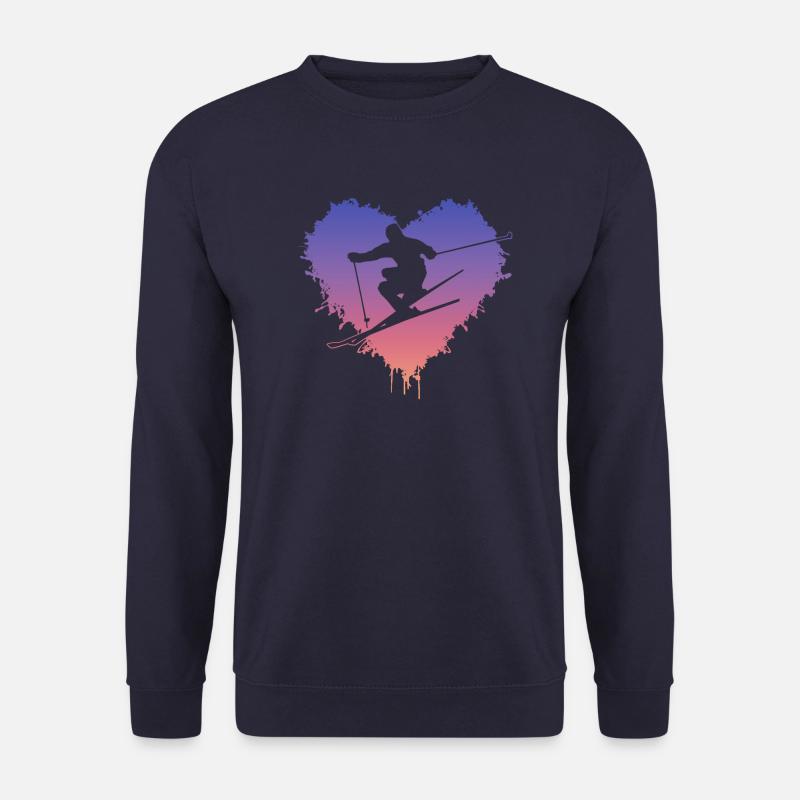 Ski, Skiing, Ski fahren - Unisex Pullover - Navy