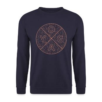Yoga Om Namaste yoga im Kreis - Unisex Pullover - Navy - Vorne - Alina (178cm) & Michal (187cm)