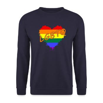 LGBTQ love Pride Gay - Unisex Pullover - Navy - Vorne - Alina (178cm) & Michal (187cm)