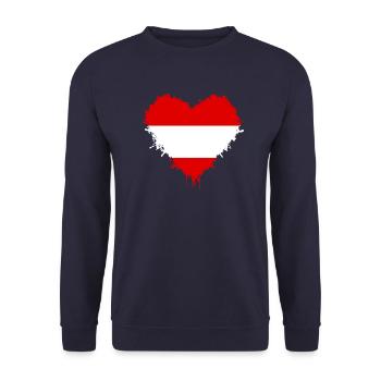 Österreich, Herz, Austria, Heart - Unisex Pullover - Navy - Vorne - Alina (178cm) & Michal (187cm)