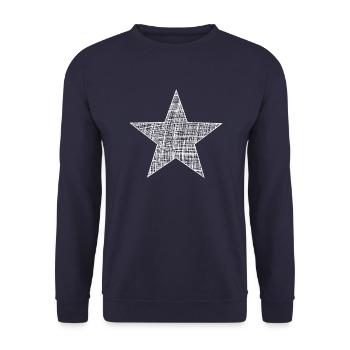 weißer Stern, white star - Unisex Pullover - Navy - Vorne - Alina (178cm) & Michal (187cm)