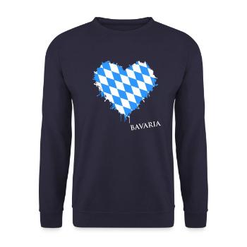 Bavaria, Bayern, Oberbayern, Minga - Unisex Pullover - Navy - Vorne - Alina (178cm) & Michal (187cm)