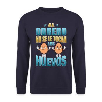 The worker does not touch his balls - Unisex Sweatshirt - navy - Front - Alina (178cm) & Michal (187cm)