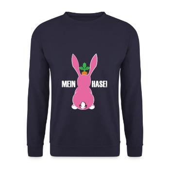 Mein Hase - Unisex Pullover - Navy - Vorne - Alina (178cm) & Michal (187cm)