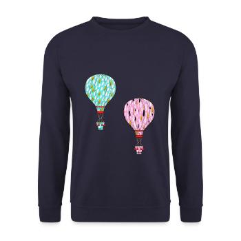 Heißluftballon - Unisex Pullover - Navy - Vorne - Alina (178cm) & Michal (187cm)