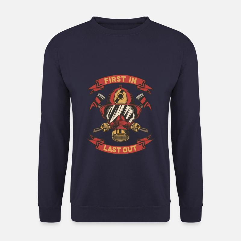 Last In Last Out Fire Fighter Axt Geschenk - Unisex Pullover - Navy