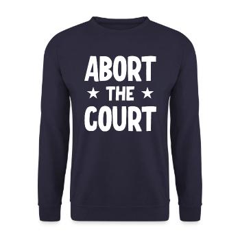 Abort the Court - Unisex Pullover - Navy - Vorne - Alina (178cm) & Michal (187cm)