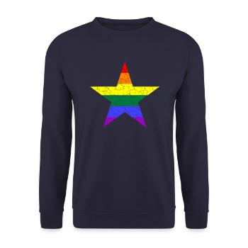 Lgbtq, Pride, Love is Love - Unisex Pullover - Navy - Vorne - Alina (178cm) & Michal (187cm)