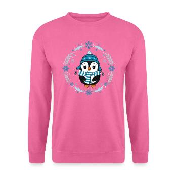 süßer Pinguin Winter Schneeflocken Tiere Mädchen - Unisex Pullover - Pink - Vorne